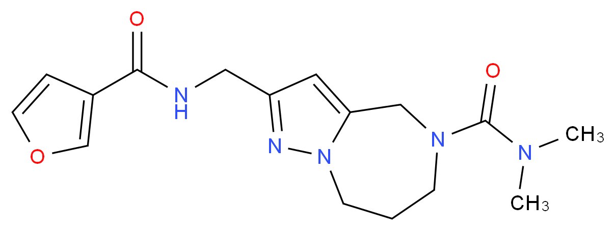 2-[(3-furoylamino)methyl]-N,N-dimethyl-7,8-dihydro-4H-pyrazolo[1,5-a][1,4]diazepine-5(6H)-carboxamide_分子结构_CAS_)