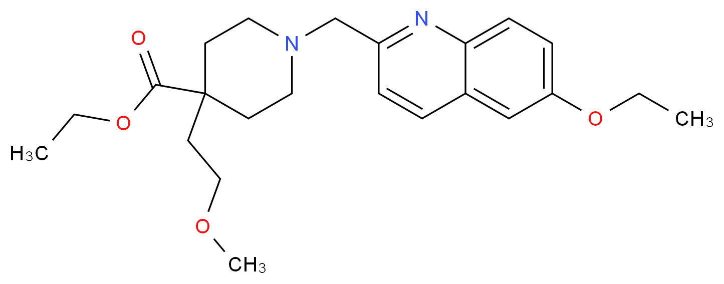 ethyl 1-[(6-ethoxy-2-quinolinyl)methyl]-4-(2-methoxyethyl)-4-piperidinecarboxylate_分子结构_CAS_)