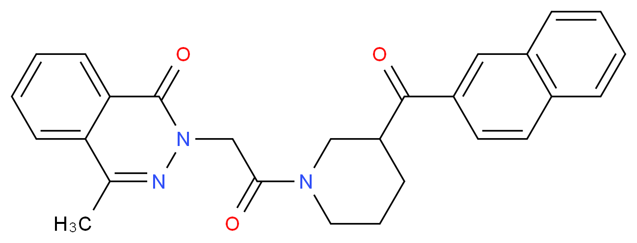 4-methyl-2-{2-[3-(2-naphthoyl)-1-piperidinyl]-2-oxoethyl}-1(2H)-phthalazinone_分子结构_CAS_)