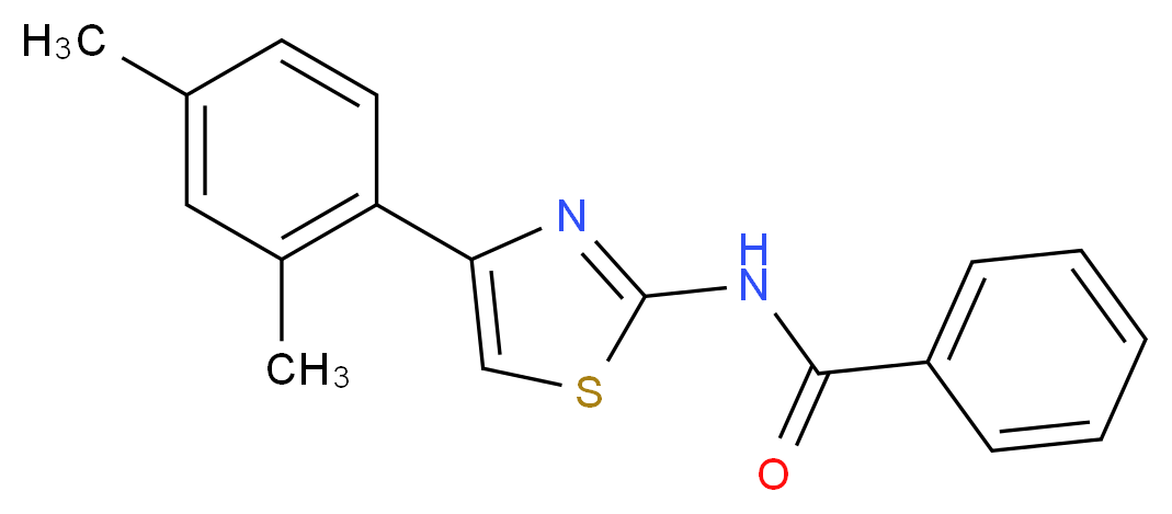N-[4-(2,4-dimethylphenyl)-1,3-thiazol-2-yl]benzamide_分子结构_CAS_313553-47-8