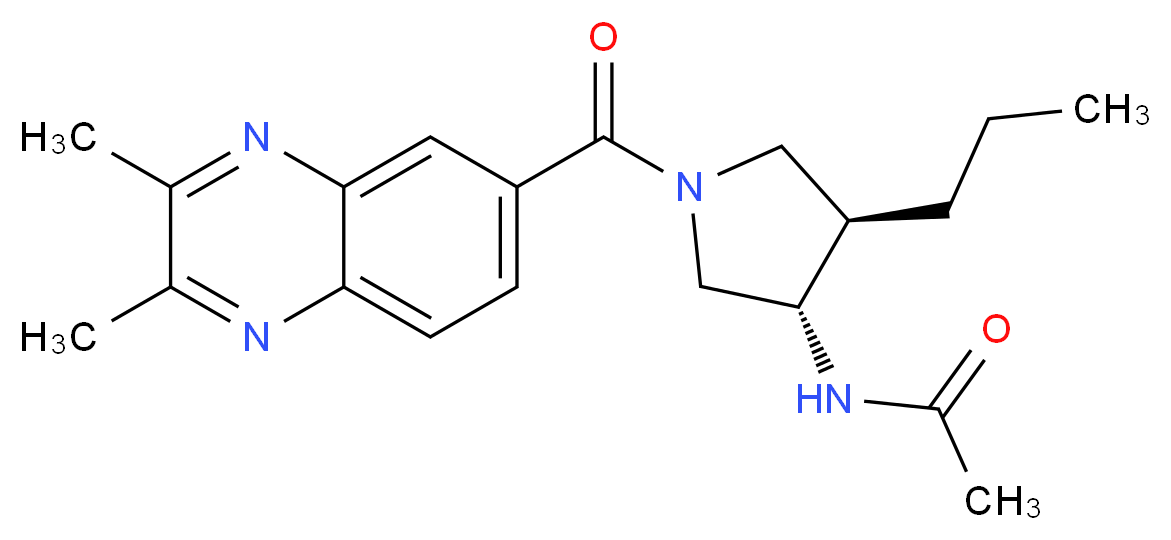 N-{(3S*,4R*)-1-[(2,3-dimethyl-6-quinoxalinyl)carbonyl]-4-propyl-3-pyrrolidinyl}acetamide_分子结构_CAS_)