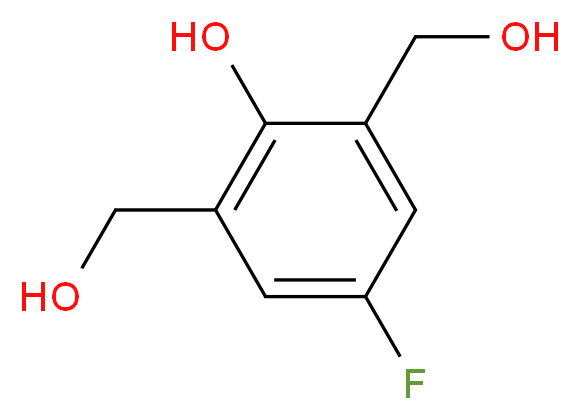 4-fluoro-2,6-bis(hydroxymethyl)phenol_分子结构_CAS_71643-58-8