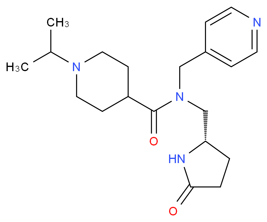1-isopropyl-N-{[(2S)-5-oxo-2-pyrrolidinyl]methyl}-N-(4-pyridinylmethyl)-4-piperidinecarboxamide_分子结构_CAS_)
