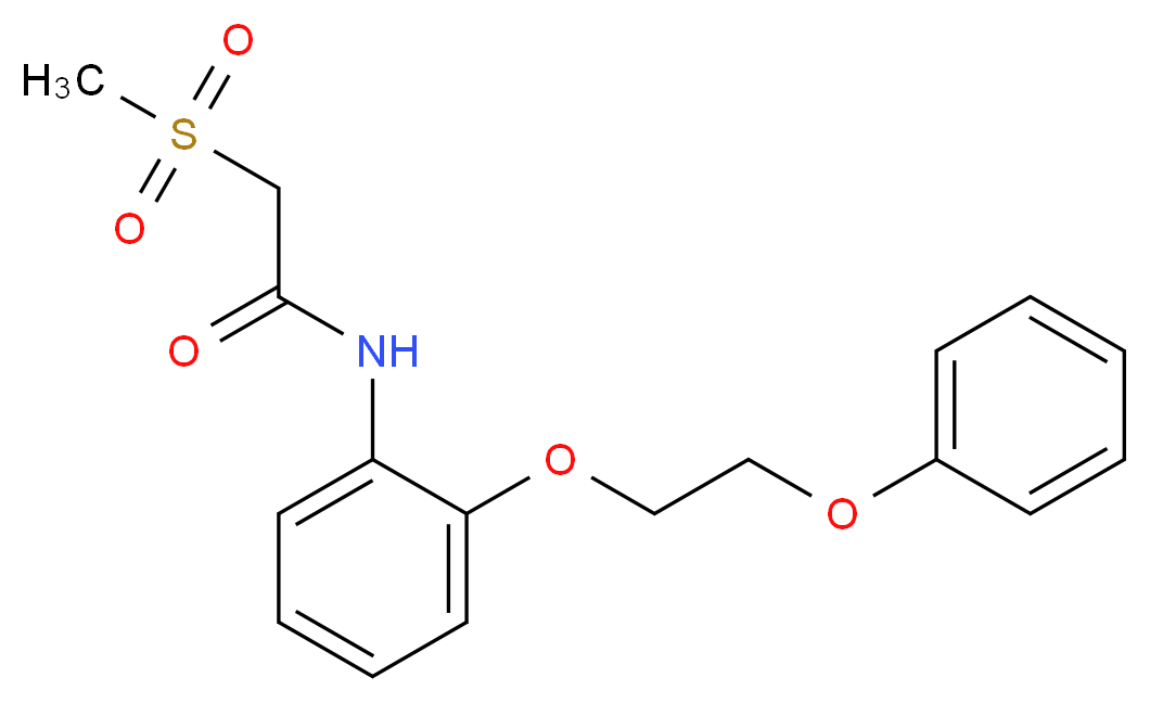 2-(methylsulfonyl)-N-[2-(2-phenoxyethoxy)phenyl]acetamide_分子结构_CAS_)