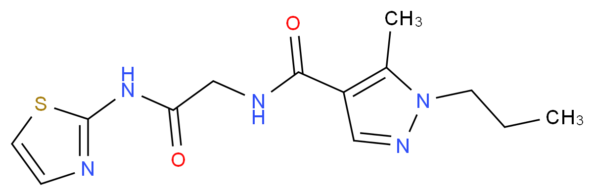 5-methyl-N-[2-oxo-2-(1,3-thiazol-2-ylamino)ethyl]-1-propyl-1H-pyrazole-4-carboxamide_分子结构_CAS_)