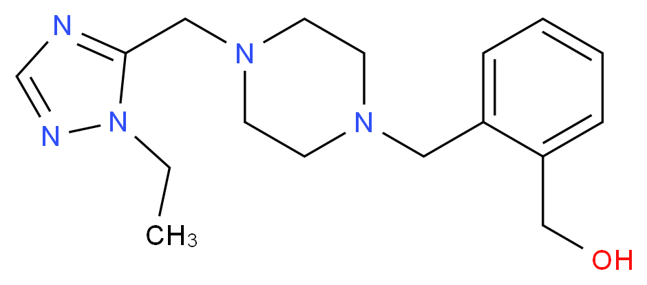 [2-({4-[(1-ethyl-1H-1,2,4-triazol-5-yl)methyl]piperazin-1-yl}methyl)phenyl]methanol_分子结构_CAS_)
