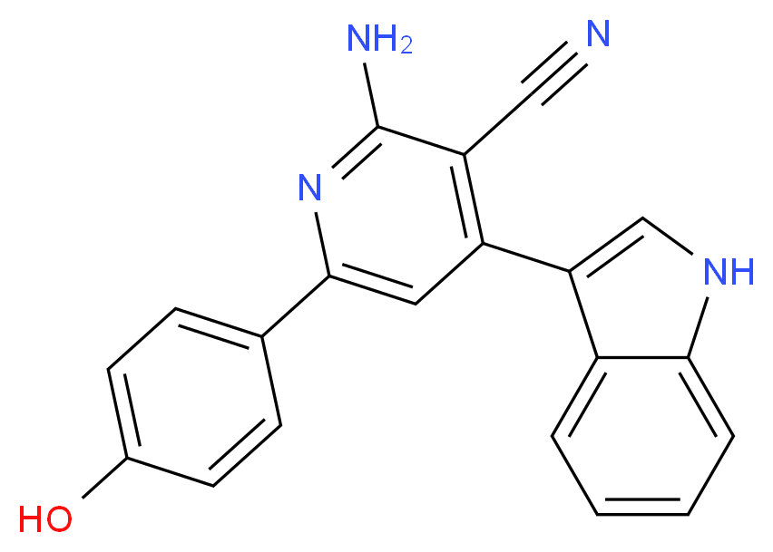 2-amino-6-(4-hydroxyphenyl)-4-(1H-indol-3-yl)nicotinonitrile_分子结构_CAS_)