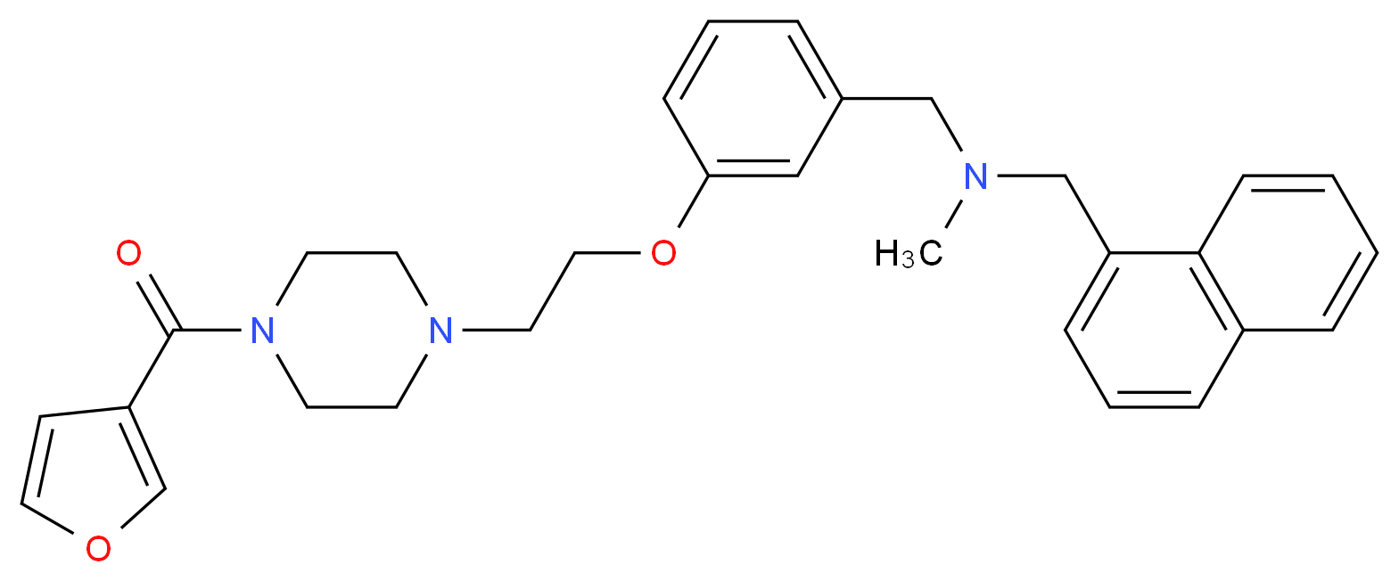 (3-{2-[4-(3-furoyl)-1-piperazinyl]ethoxy}benzyl)methyl(1-naphthylmethyl)amine_分子结构_CAS_)