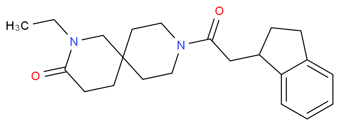 9-(2,3-dihydro-1H-inden-1-ylacetyl)-2-ethyl-2,9-diazaspiro[5.5]undecan-3-one_分子结构_CAS_)