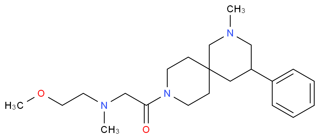 (2-methoxyethyl)methyl[2-(2-methyl-4-phenyl-2,9-diazaspiro[5.5]undec-9-yl)-2-oxoethyl]amine_分子结构_CAS_)