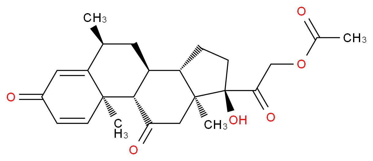 2-[(1S,2R,8S,10S,11S,14R,15S)-14-hydroxy-2,8,15-trimethyl-5,17-dioxotetracyclo[8.7.0.0<sup>2</sup>,<sup>7</sup>.0<sup>1</sup><sup>1</sup>,<sup>1</sup><sup>5</sup>]heptadeca-3,6-dien-14-yl]-2-oxoethyl acetate_分子结构_CAS_115321-98-7