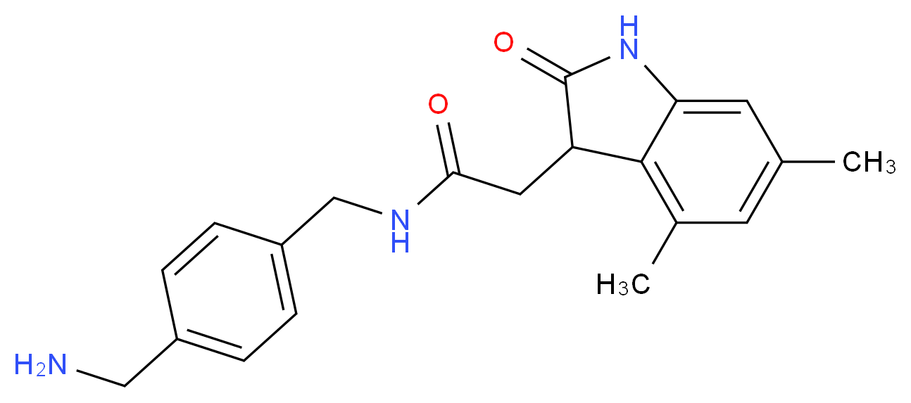 N-[4-(aminomethyl)benzyl]-2-(4,6-dimethyl-2-oxo-2,3-dihydro-1H-indol-3-yl)acetamide_分子结构_CAS_)