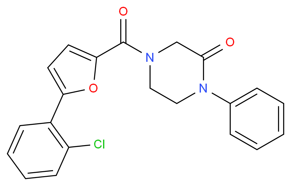 4-[5-(2-chlorophenyl)-2-furoyl]-1-phenyl-2-piperazinone_分子结构_CAS_)