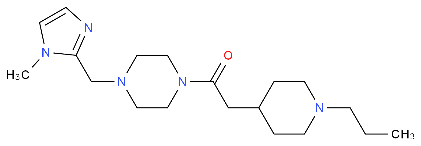 1-[(1-methyl-1H-imidazol-2-yl)methyl]-4-[(1-propyl-4-piperidinyl)acetyl]piperazine_分子结构_CAS_)