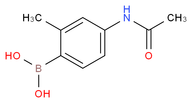 (4-acetamido-2-methylphenyl)boronic acid_分子结构_CAS_850568-41-1