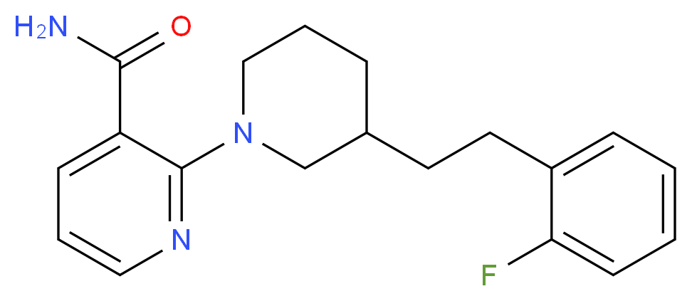 2-{3-[2-(2-fluorophenyl)ethyl]-1-piperidinyl}nicotinamide_分子结构_CAS_)