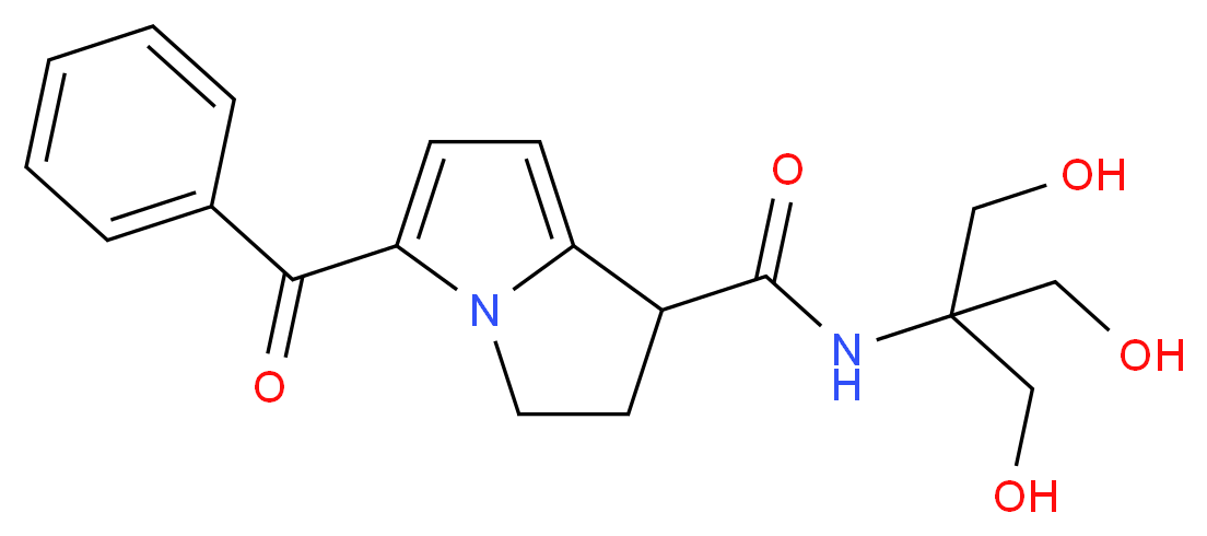 5-benzoyl-N-[1,3-dihydroxy-2-(hydroxymethyl)propan-2-yl]-2,3-dihydro-1H-pyrrolizine-1-carboxamide_分子结构_CAS_167105-80-8