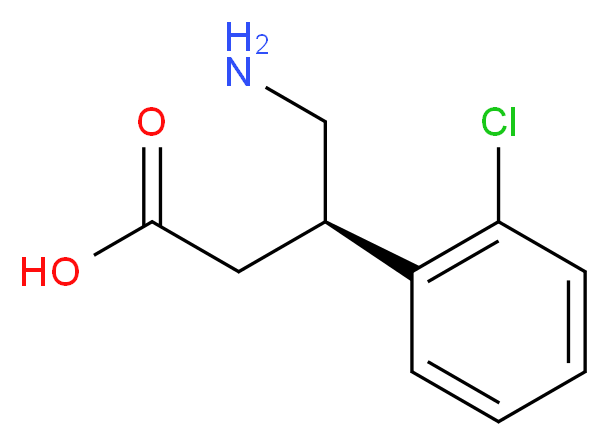 (3R)-4-amino-3-(2-chlorophenyl)butanoic acid_分子结构_CAS_1260609-31-1