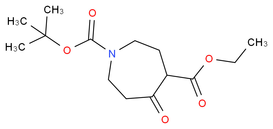 1-tert-butyl 4-ethyl 5-oxoazepane-1,4-dicarboxylate_分子结构_CAS_141642-82-2