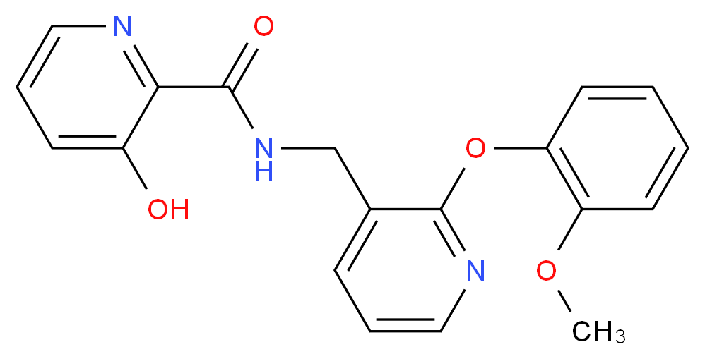3-hydroxy-N-{[2-(2-methoxyphenoxy)pyridin-3-yl]methyl}pyridine-2-carboxamide_分子结构_CAS_)