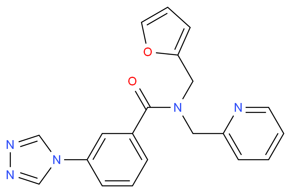 N-(2-furylmethyl)-N-(2-pyridinylmethyl)-3-(4H-1,2,4-triazol-4-yl)benzamide_分子结构_CAS_)