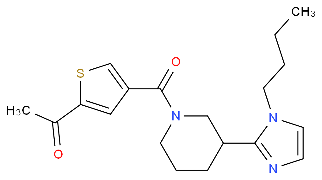 1-(4-{[3-(1-butyl-1H-imidazol-2-yl)-1-piperidinyl]carbonyl}-2-thienyl)ethanone_分子结构_CAS_)