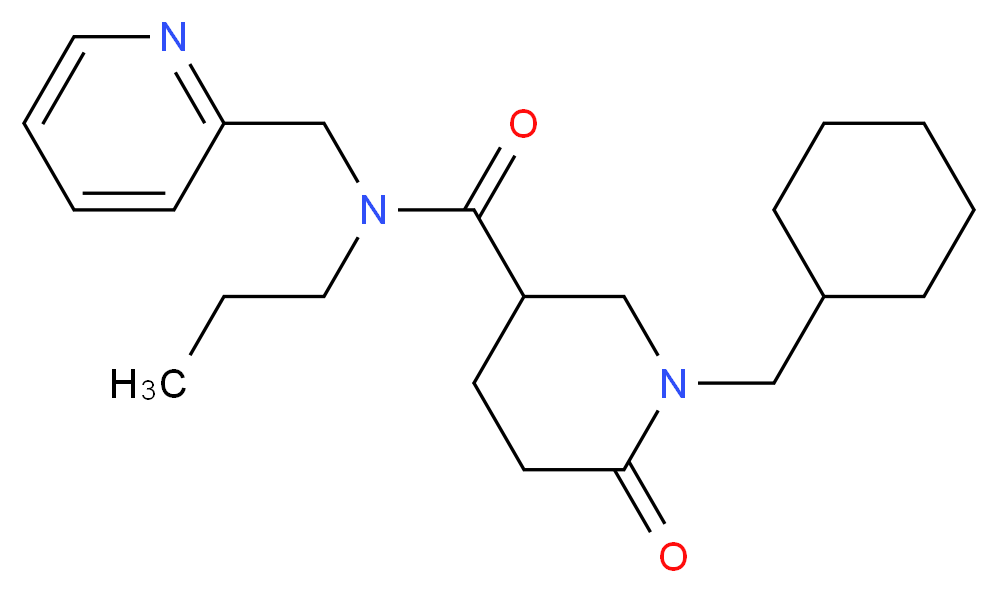 1-(cyclohexylmethyl)-6-oxo-N-propyl-N-(2-pyridinylmethyl)-3-piperidinecarboxamide_分子结构_CAS_)