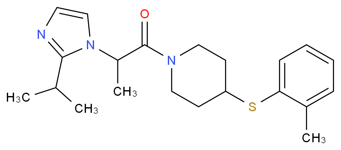 1-[2-(2-isopropyl-1H-imidazol-1-yl)propanoyl]-4-[(2-methylphenyl)thio]piperidine_分子结构_CAS_)