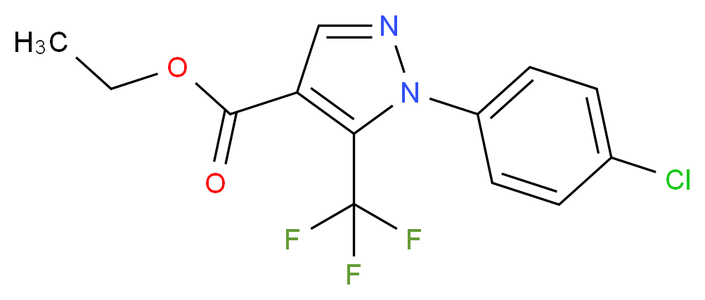 ethyl 1-(4-chlorophenyl)-5-(trifluoromethyl)-1H-pyrazole-4-carboxylate_分子结构_CAS_112055-36-4