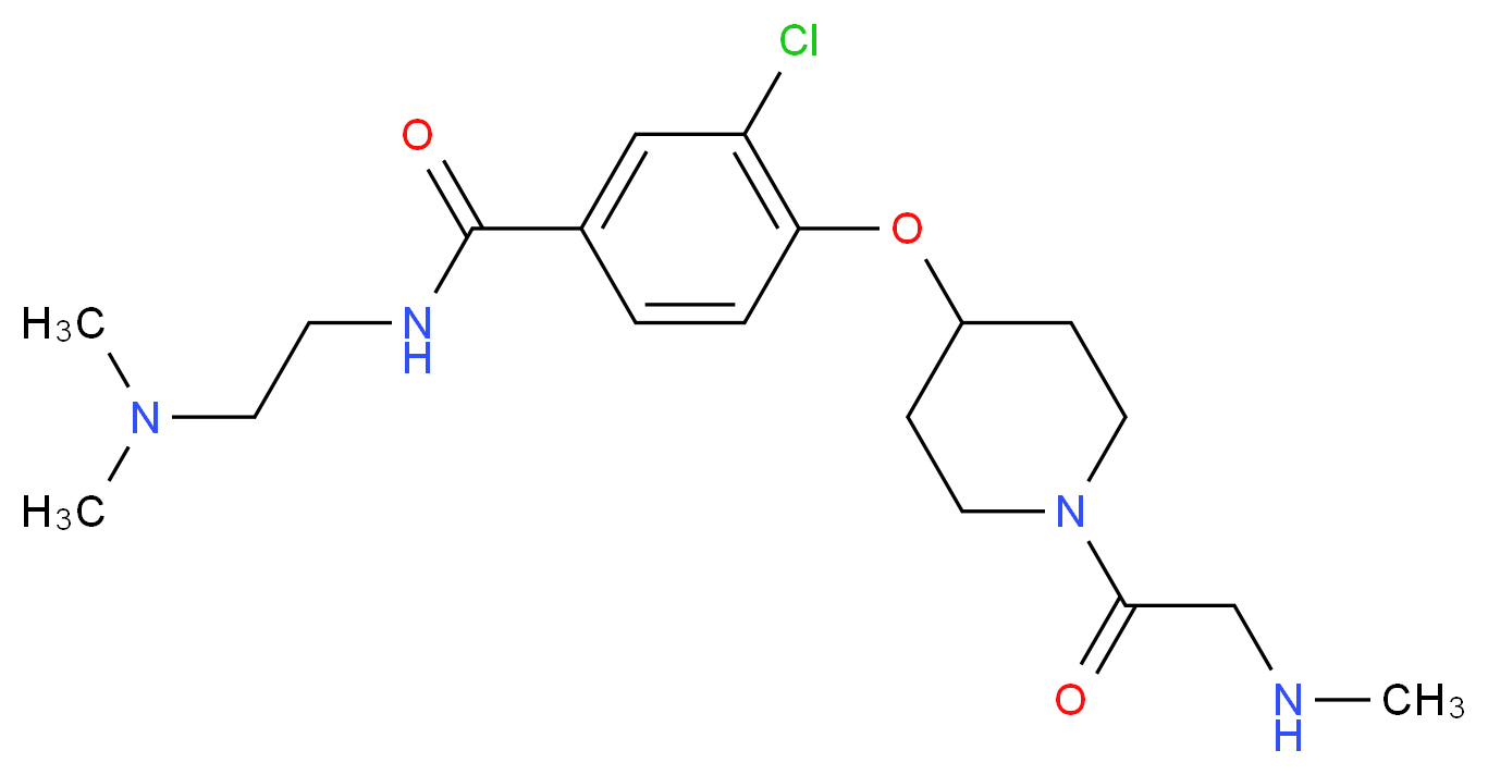 3-chloro-N-[2-(dimethylamino)ethyl]-4-{[1-(N-methylglycyl)piperidin-4-yl]oxy}benzamide_分子结构_CAS_)