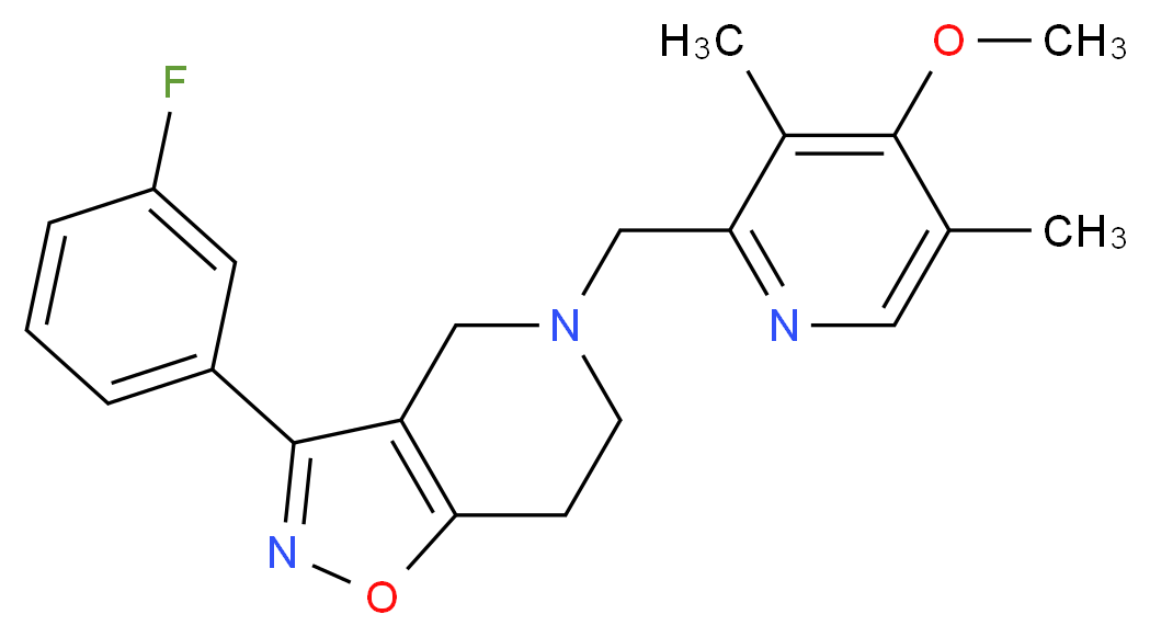 3-(3-fluorophenyl)-5-[(4-methoxy-3,5-dimethylpyridin-2-yl)methyl]-4,5,6,7-tetrahydroisoxazolo[4,5-c]pyridine_分子结构_CAS_)