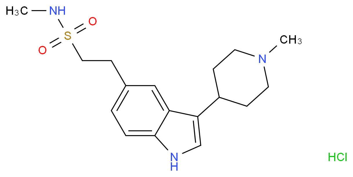 N-methyl-2-[3-(1-methylpiperidin-4-yl)-1H-indol-5-yl]ethane-1-sulfonamide hydrochloride_分子结构_CAS_143388-64-1