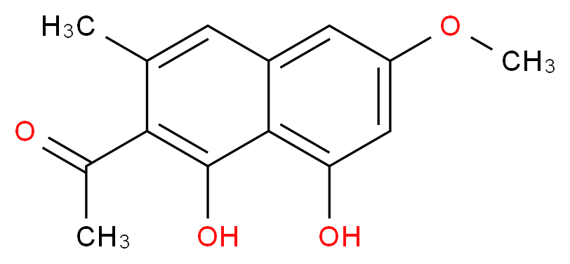 1-(1,8-dihydroxy-6-methoxy-3-methylnaphthalen-2-yl)ethan-1-one_分子结构_CAS_22649-04-3