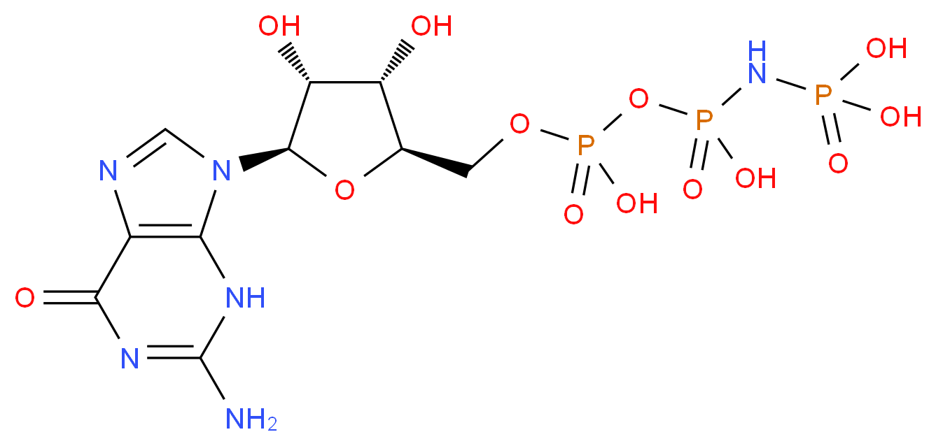 5'-Guanylyl imidodiphosphate_分子结构_CAS_34273-04-6)