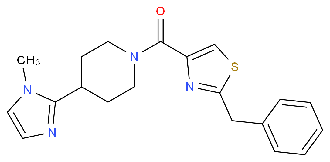 1-[(2-benzyl-1,3-thiazol-4-yl)carbonyl]-4-(1-methyl-1H-imidazol-2-yl)piperidine_分子结构_CAS_)
