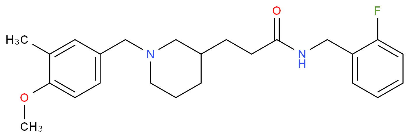 N-(2-fluorobenzyl)-3-[1-(4-methoxy-3-methylbenzyl)-3-piperidinyl]propanamide_分子结构_CAS_)