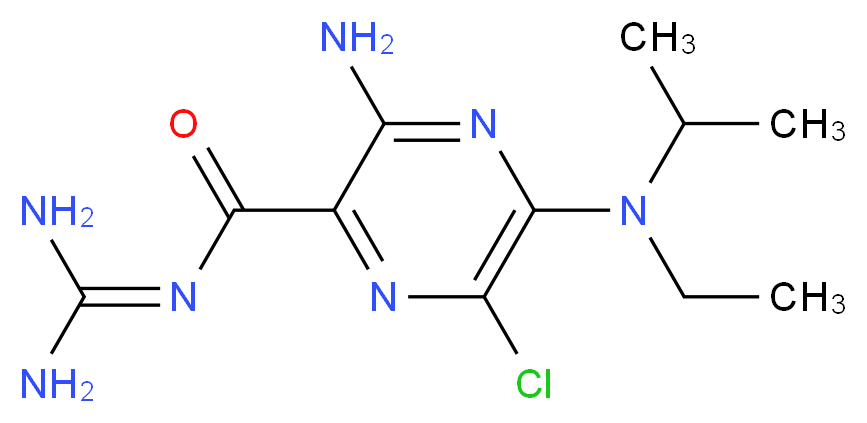 3-amino-6-chloro-N-(diaminomethylidene)-5-[ethyl(propan-2-yl)amino]pyrazine-2-carboxamide_分子结构_CAS_1154-25-2