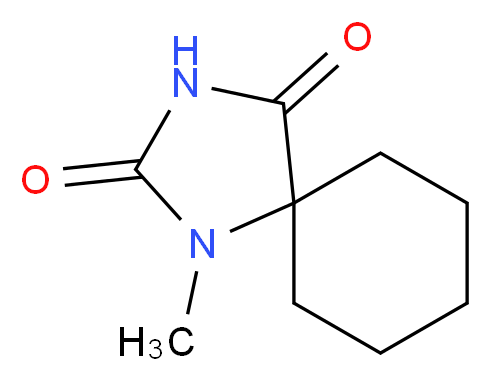 1-methyl-1,3-diazaspiro[4.5]decane-2,4-dione_分子结构_CAS_878-46-6