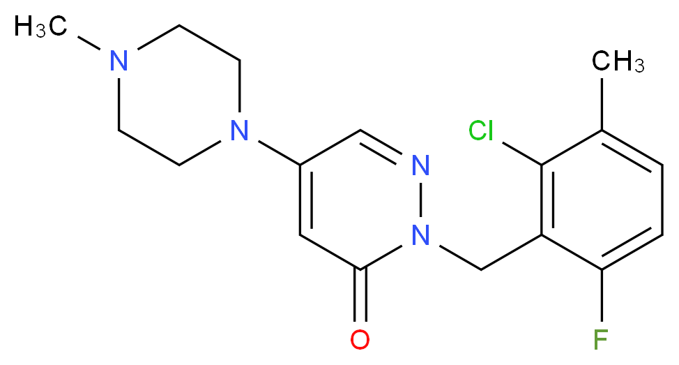 2-(2-chloro-6-fluoro-3-methylbenzyl)-5-(4-methyl-1-piperazinyl)-3(2H)-pyridazinone_分子结构_CAS_)