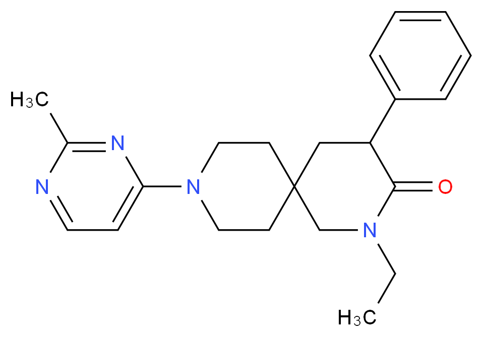 2-ethyl-9-(2-methyl-4-pyrimidinyl)-4-phenyl-2,9-diazaspiro[5.5]undecan-3-one_分子结构_CAS_)