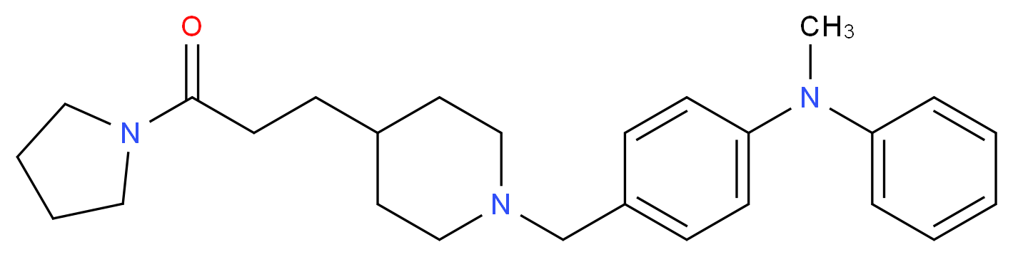 N-methyl-4-({4-[3-oxo-3-(1-pyrrolidinyl)propyl]-1-piperidinyl}methyl)-N-phenylaniline_分子结构_CAS_)