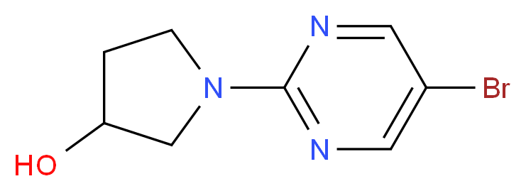 1-(5-bromopyrimidin-2-yl)pyrrolidin-3-ol_分子结构_CAS_914347-70-9