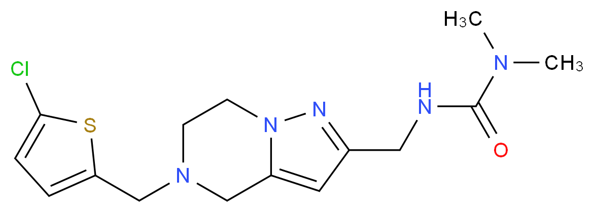 N'-({5-[(5-chloro-2-thienyl)methyl]-4,5,6,7-tetrahydropyrazolo[1,5-a]pyrazin-2-yl}methyl)-N,N-dimethylurea_分子结构_CAS_)