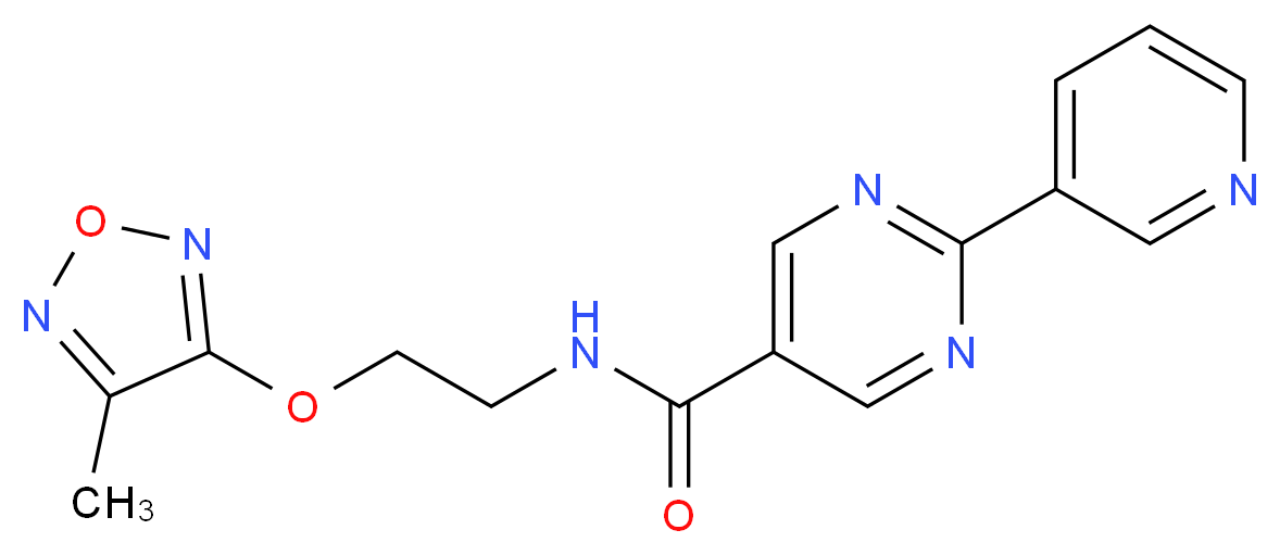 N-{2-[(4-methyl-1,2,5-oxadiazol-3-yl)oxy]ethyl}-2-(3-pyridinyl)-5-pyrimidinecarboxamide_分子结构_CAS_)