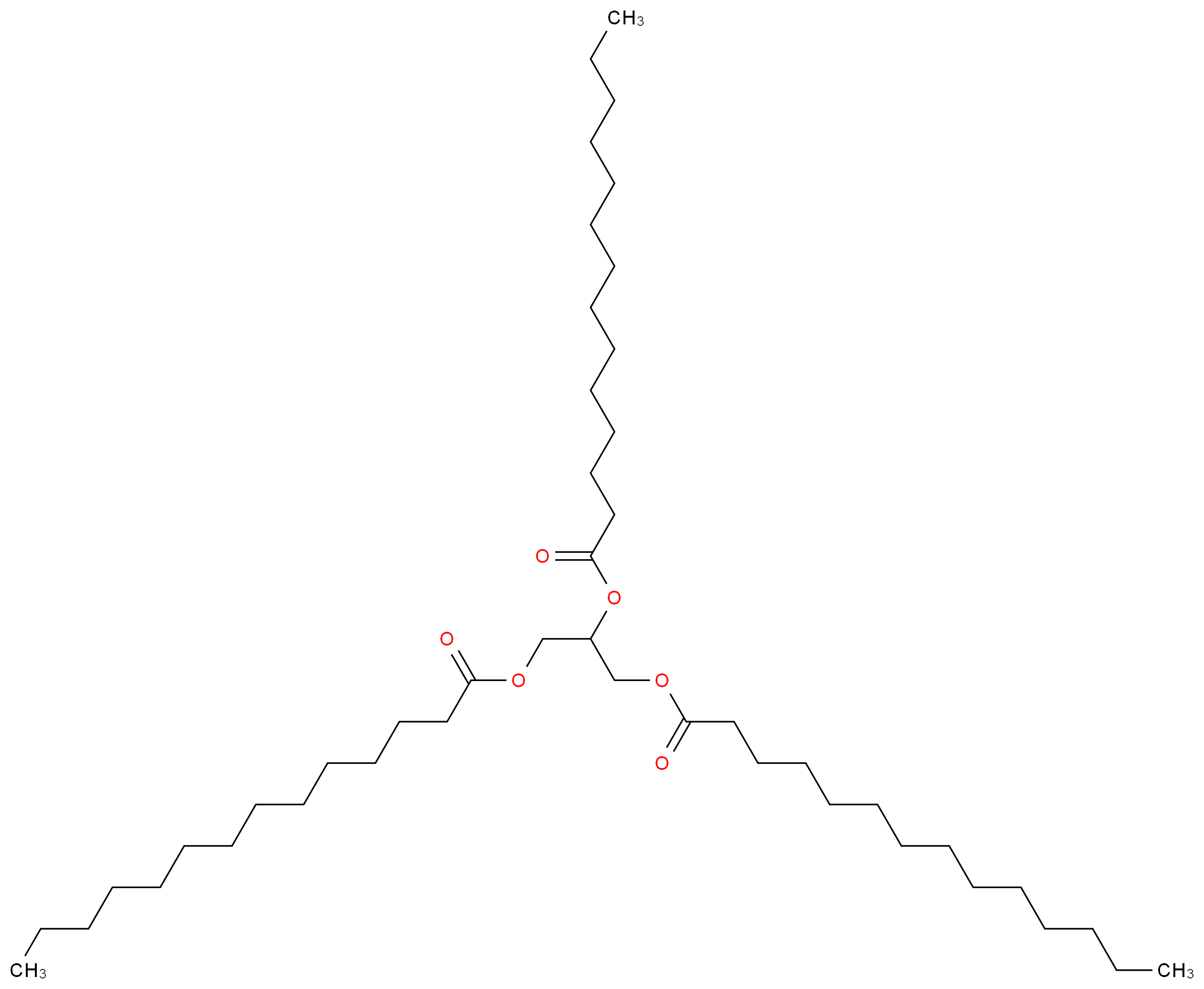 1,3-bis(tetradecanoyloxy)propan-2-yl tetradecanoate_分子结构_CAS_555-45-3