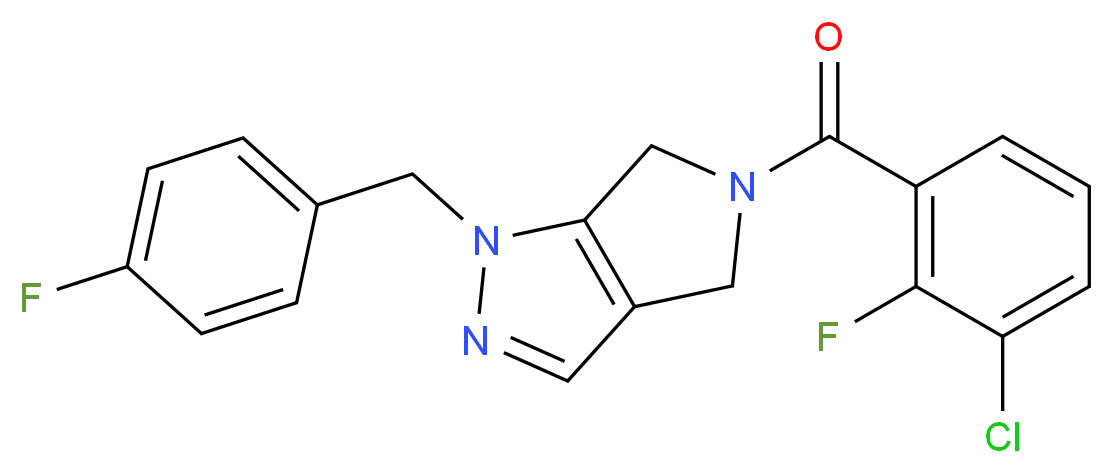 5-(3-chloro-2-fluorobenzoyl)-1-(4-fluorobenzyl)-1,4,5,6-tetrahydropyrrolo[3,4-c]pyrazole_分子结构_CAS_)