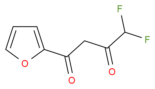 4,4-二氟-1-(2-呋喃基)丁二酮_分子结构_CAS_480438-97-9)