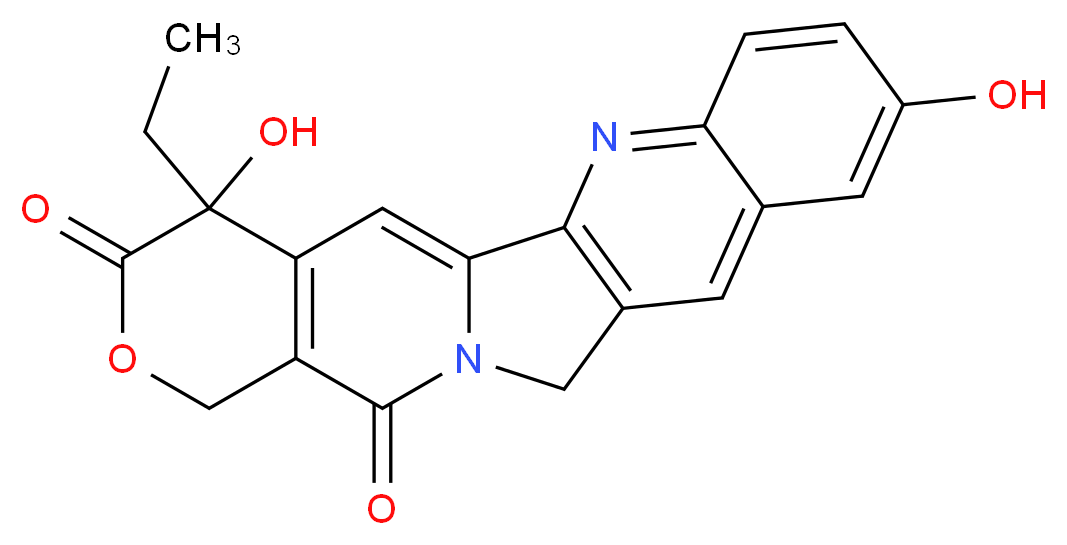 19-ethyl-7,19-dihydroxy-17-oxa-3,13-diazapentacyclo[11.8.0.0<sup>2</sup>,<sup>1</sup><sup>1</sup>.0<sup>4</sup>,<sup>9</sup>.0<sup>1</sup><sup>5</sup>,<sup>2</sup><sup>0</sup>]henicosa-1(21),2(11),3,5,7,9,15(20)-heptaene-14,18-dione_分子结构_CAS_19685-09-7