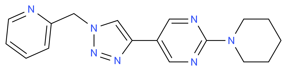 2-piperidin-1-yl-5-[1-(pyridin-2-ylmethyl)-1H-1,2,3-triazol-4-yl]pyrimidine_分子结构_CAS_)
