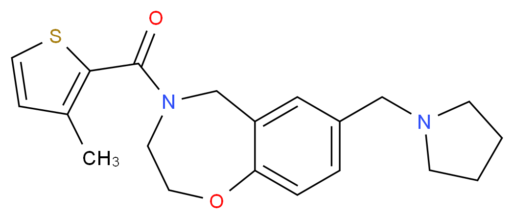 4-[(3-methyl-2-thienyl)carbonyl]-7-(1-pyrrolidinylmethyl)-2,3,4,5-tetrahydro-1,4-benzoxazepine_分子结构_CAS_)